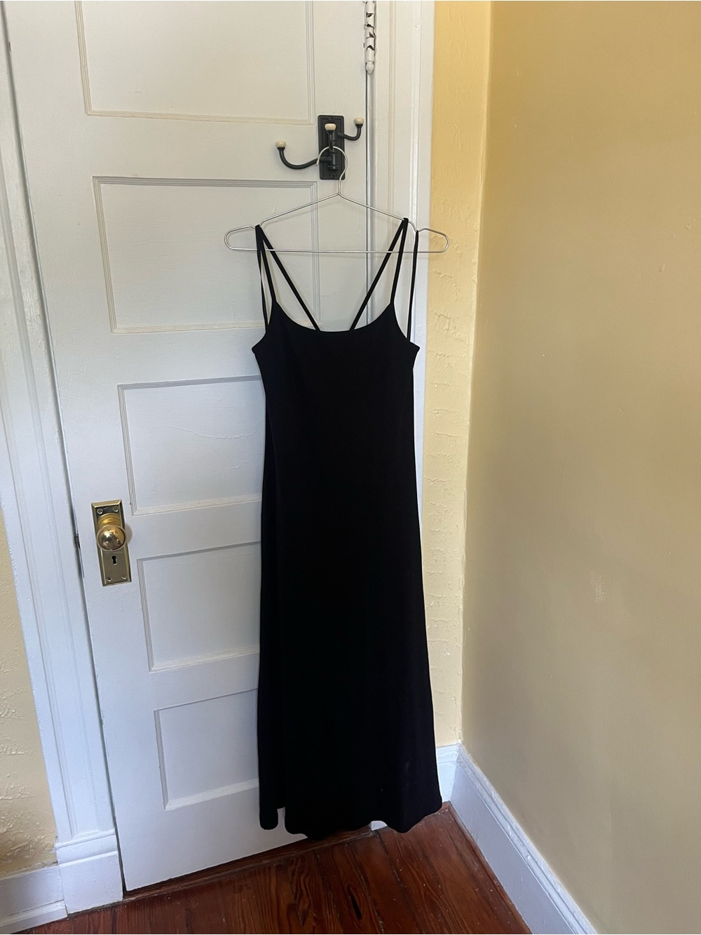 Ralph Lauren Black Maxi Slip Dress with Double Straps